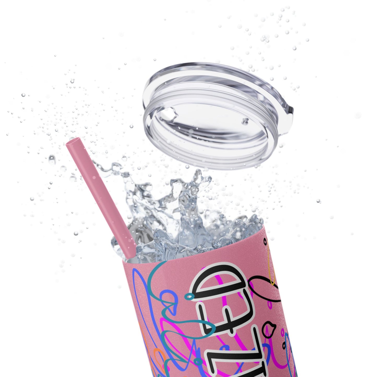 Ickdmatized Skinny Tumbler with Straw, 20oz