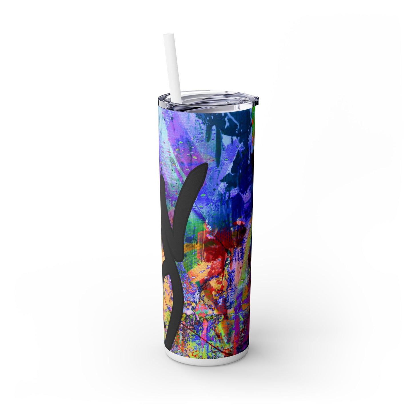 ABNDE Skinny Tumbler with Straw, 20oz