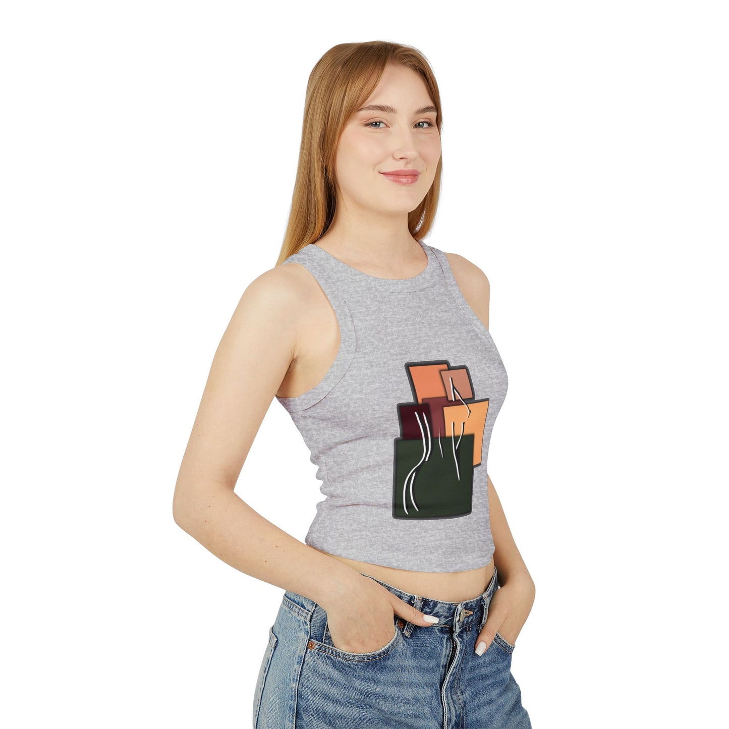 All Shades Of Nude Micro Rib Racer Tank Top