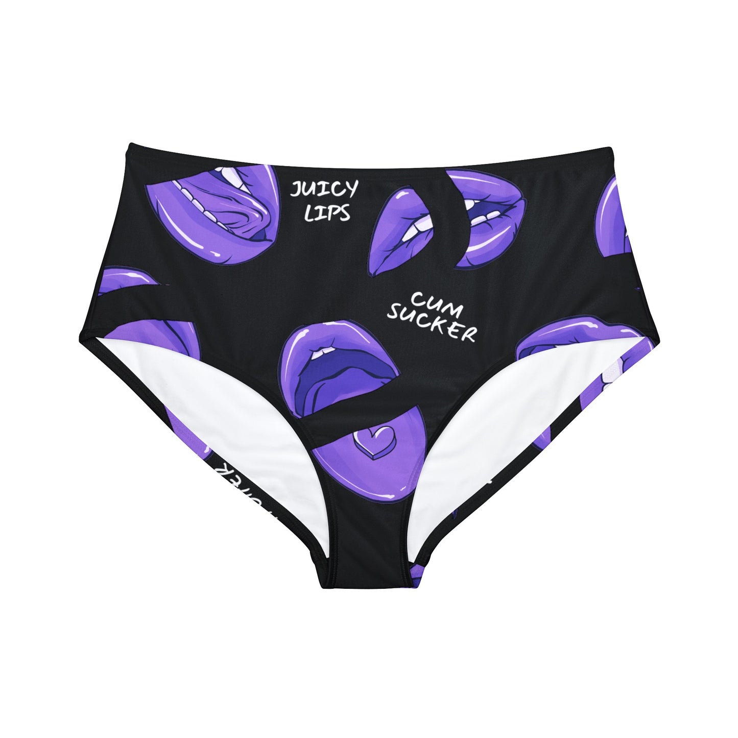 Soul Snatcher Purple Lips High-Waist Hipster Bikini Bottom