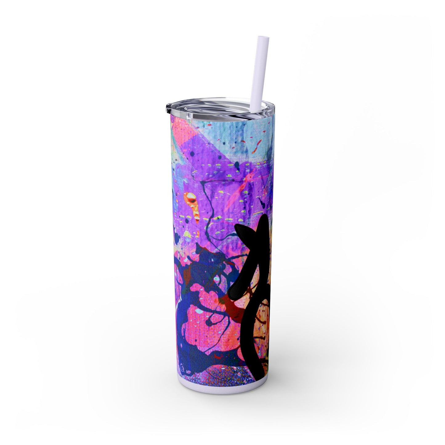 ABNDE Skinny Tumbler with Straw, 20oz