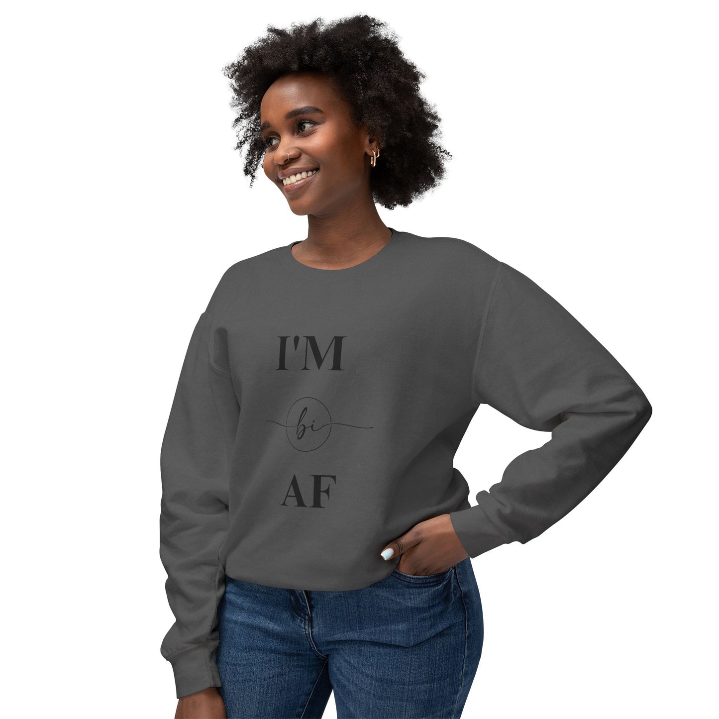 I'm Bi AF Unisex Lightweight Crewneck Sweatshirt