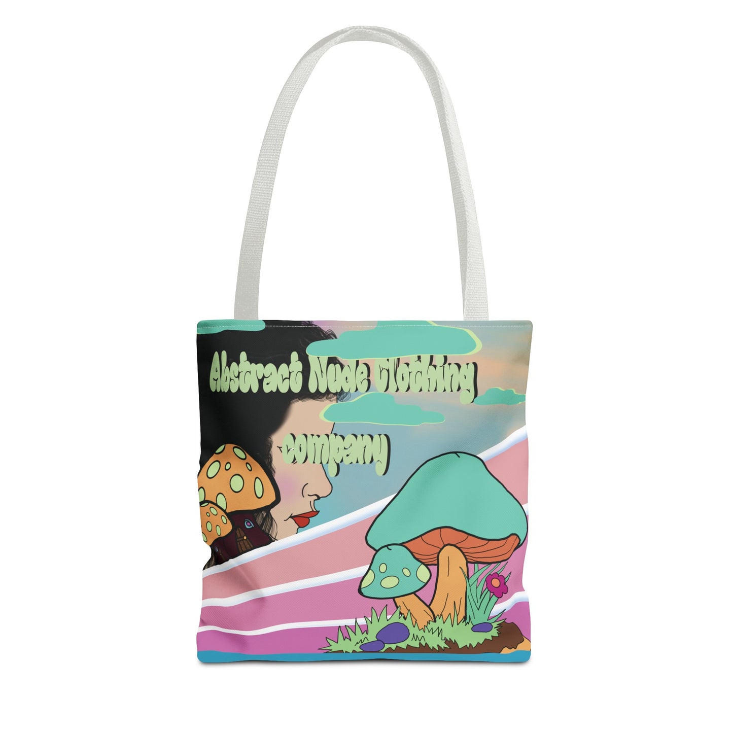 Turquoise Trippy Mushroom Tote Bag