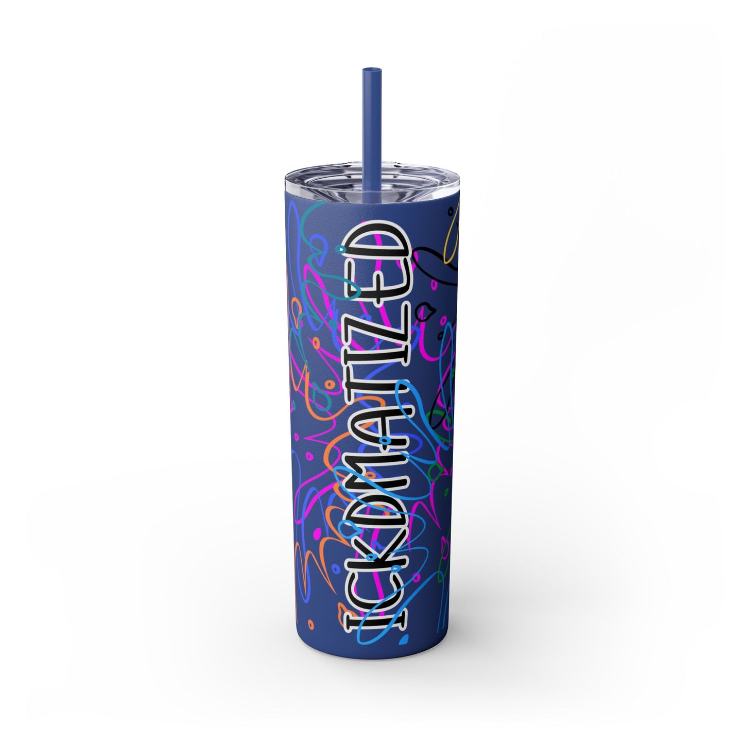 Ickdmatized Skinny Tumbler with Straw, 20oz