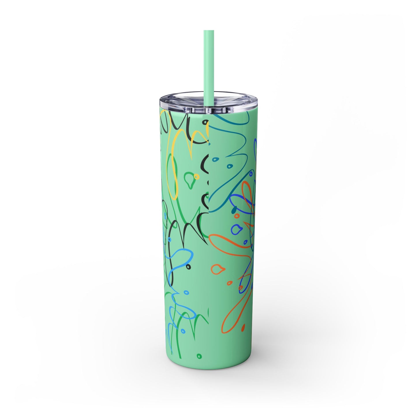 Ickdmatized Skinny Tumbler with Straw, 20oz