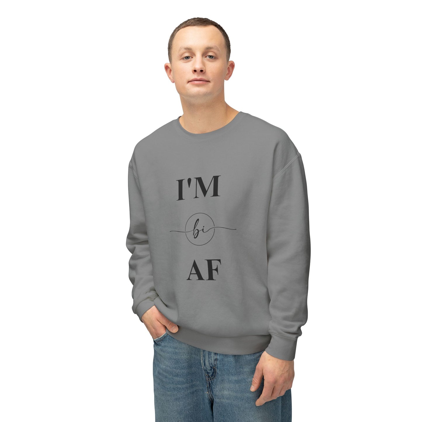 I'm Bi AF Unisex Lightweight Crewneck Sweatshirt