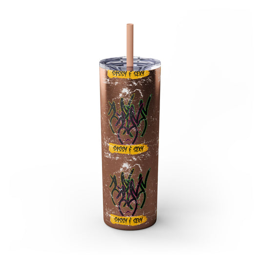 Sassy & Sexy Skinny Tumbler with Straw, 20oz