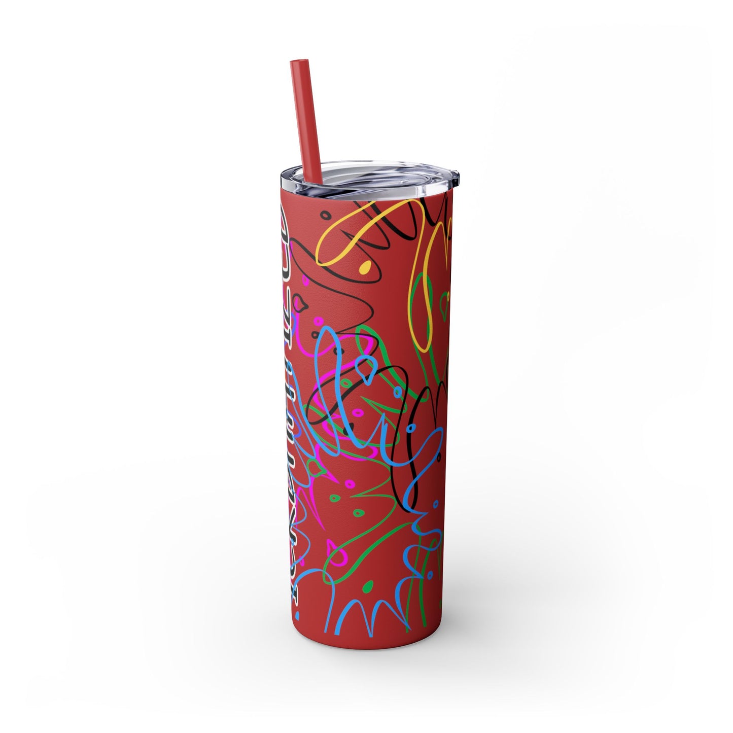 Ickdmatized Skinny Tumbler with Straw, 20oz