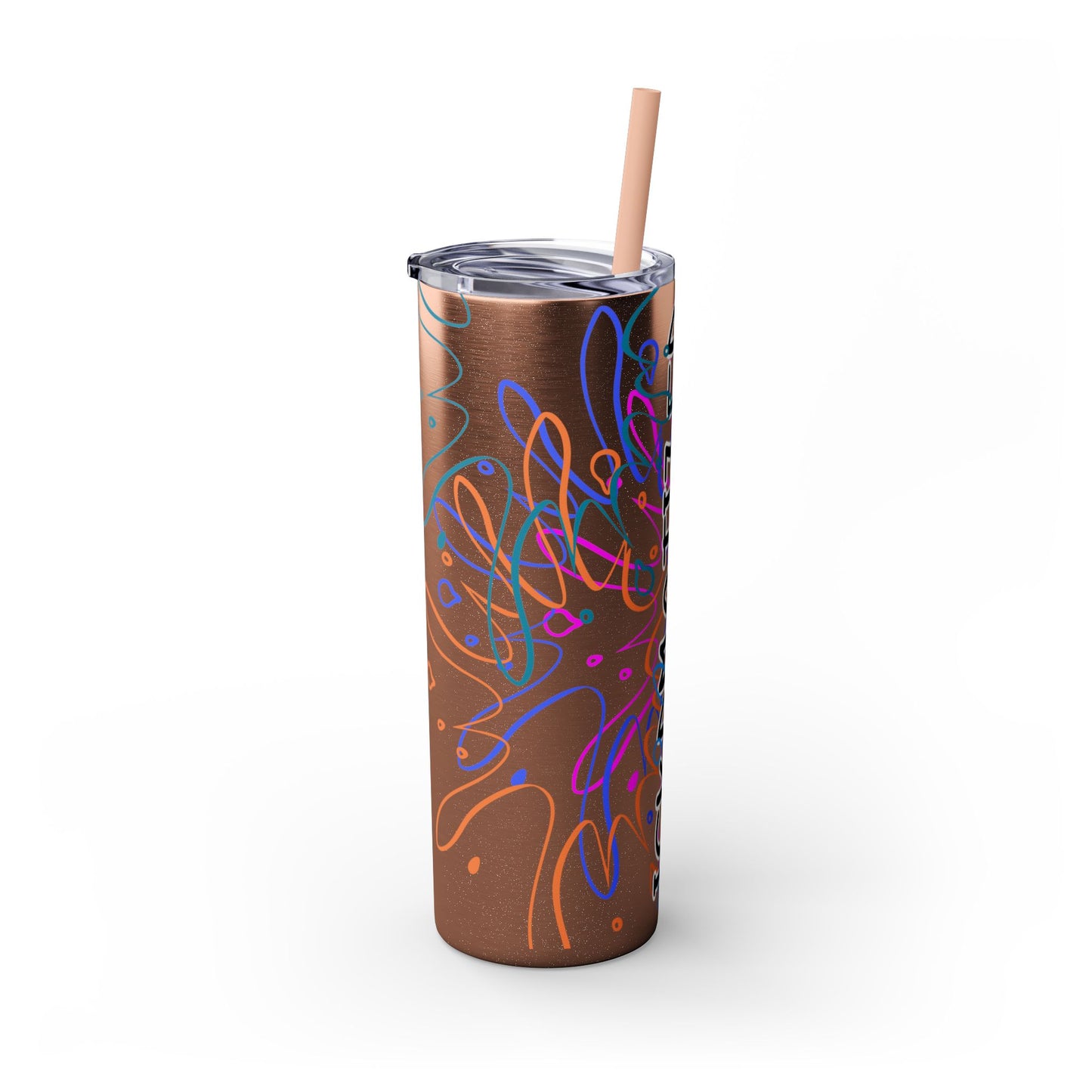 Ickdmatized Skinny Tumbler with Straw, 20oz