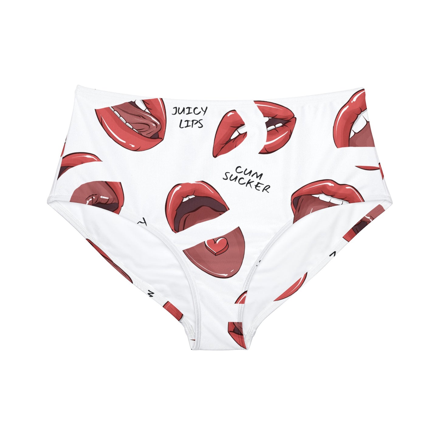 Soul Snatcher Red Lips High-Waist Hipster Bikini Bottom