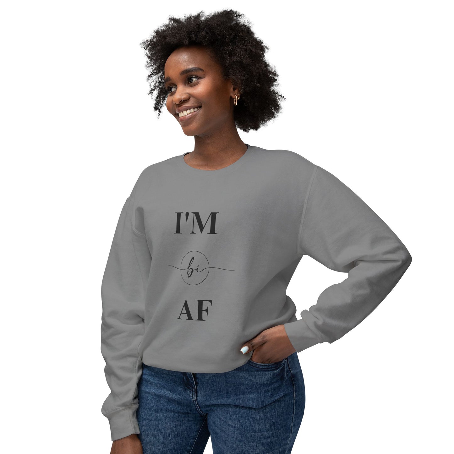 I'm Bi AF Unisex Lightweight Crewneck Sweatshirt