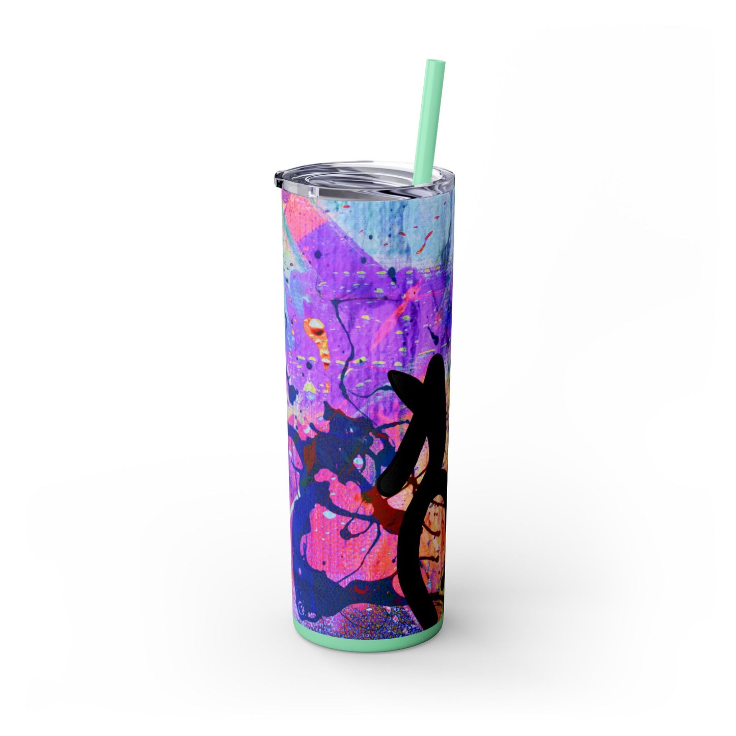 ABNDE Skinny Tumbler with Straw, 20oz