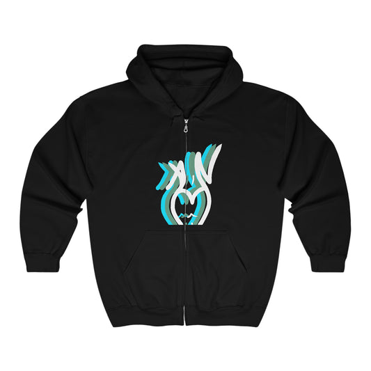 ABNDE Logo Unisex Full Zip Hooded Sweatshirt