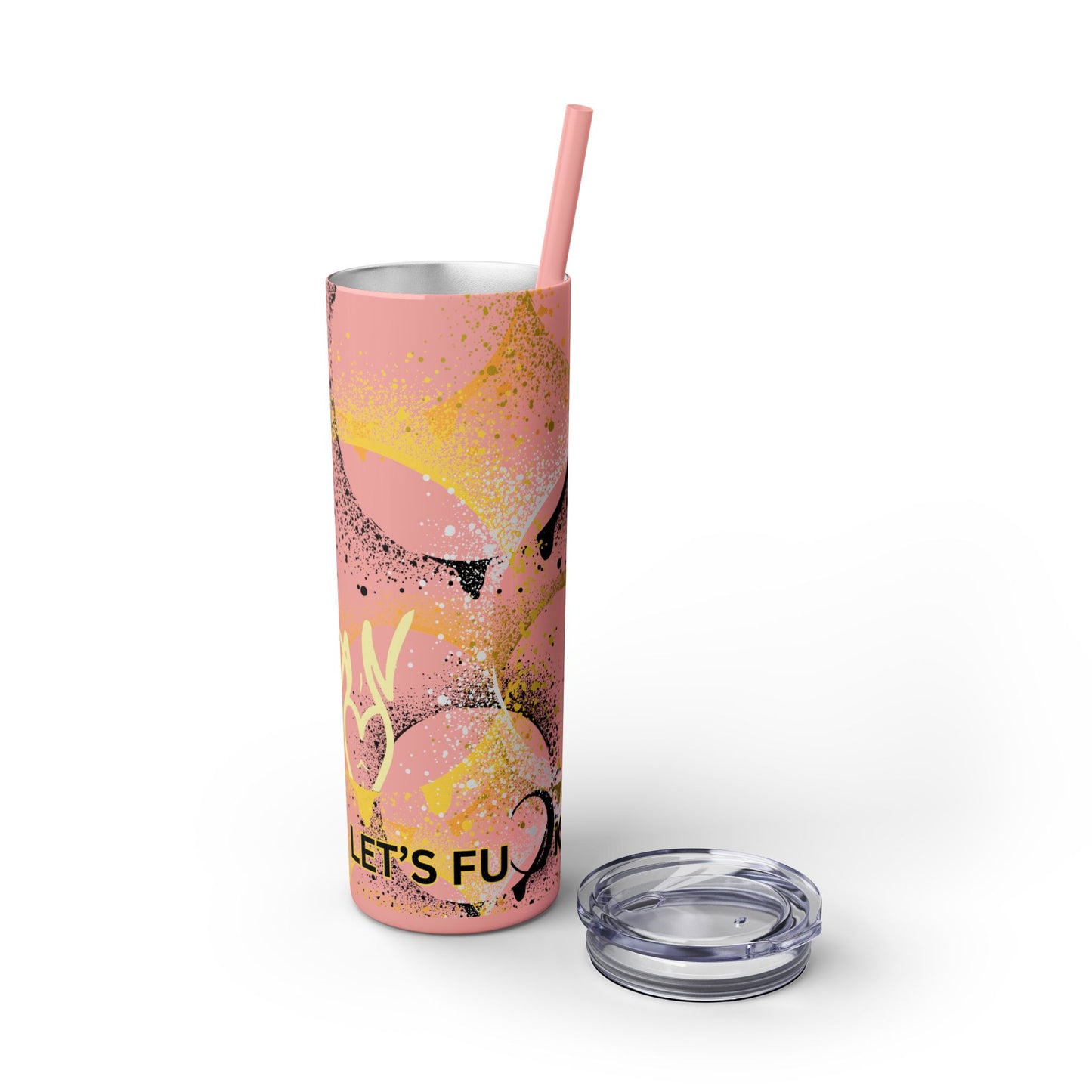 Let's Fuck Skinny Tumbler with Straw, 20oz