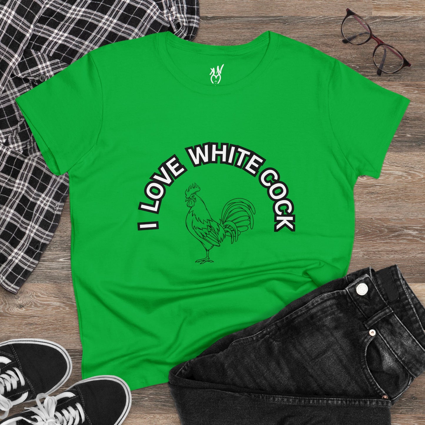 I Love White Cock Women's Midweight Cotton Tee