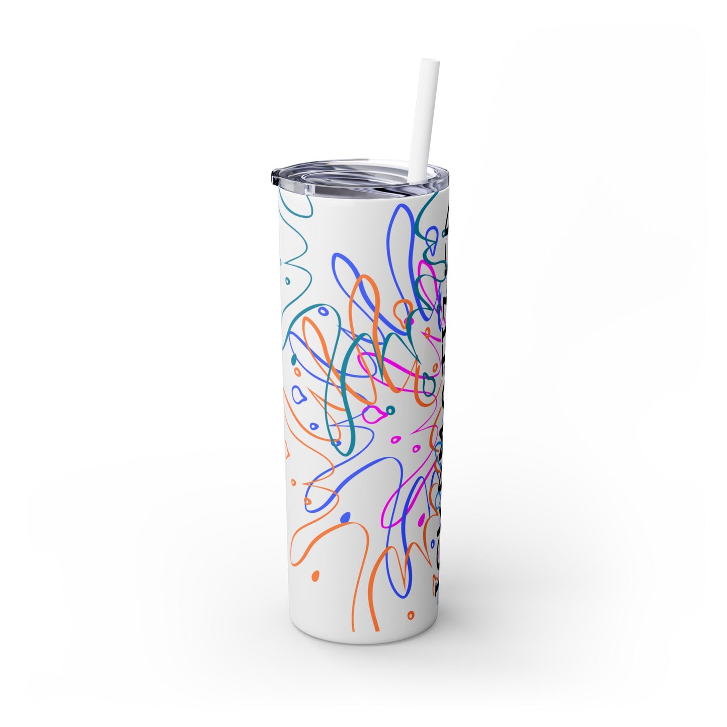 Ickdmatized Skinny Tumbler with Straw, 20oz