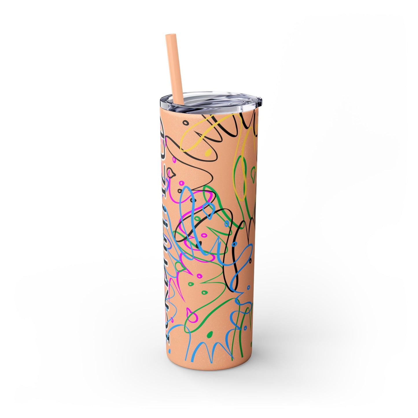 Ickdmatized Skinny Tumbler with Straw, 20oz