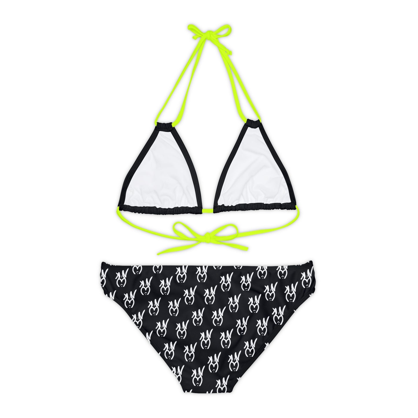 ABNDE White on Black Bikini Set