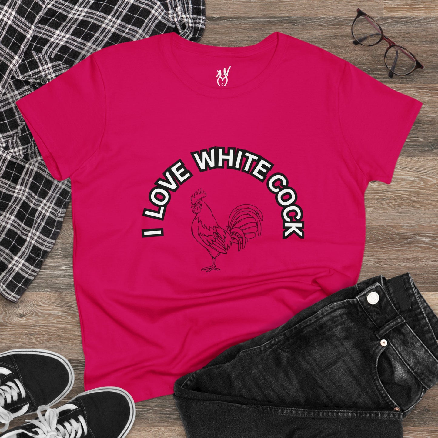 I Love White Cock Women's Midweight Cotton Tee