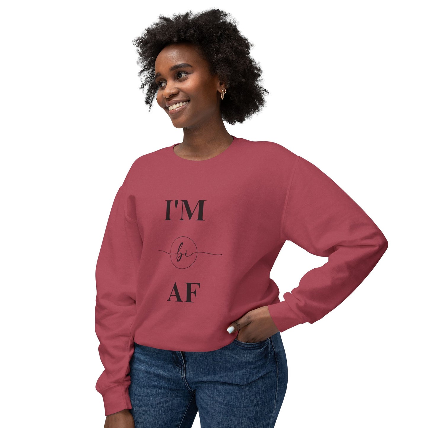 I'm Bi AF Unisex Lightweight Crewneck Sweatshirt