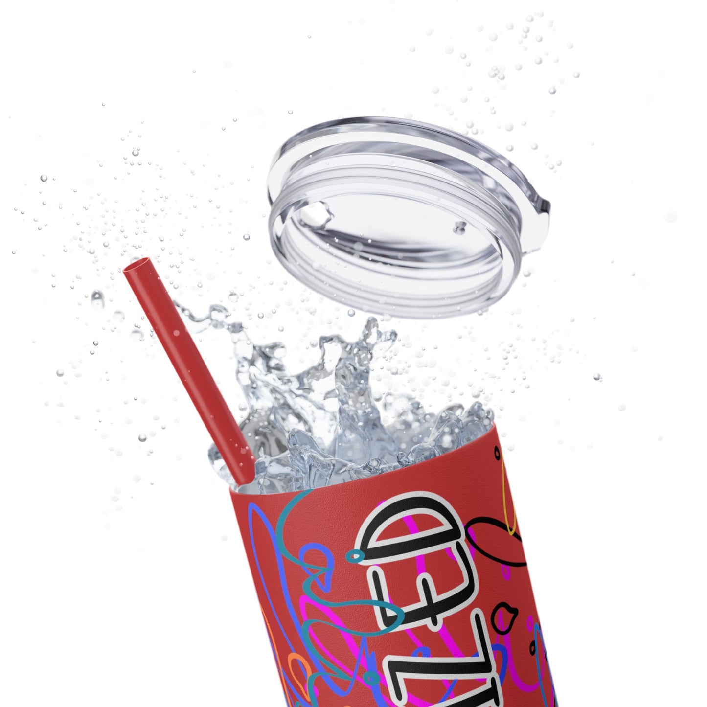 Ickdmatized Skinny Tumbler with Straw, 20oz