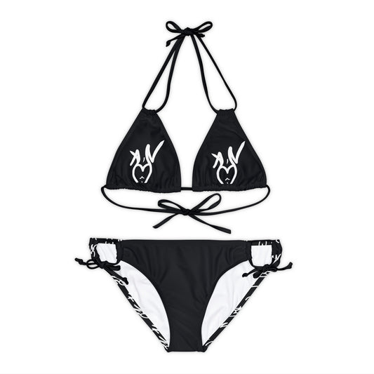 ABNDE White on Black Bikini Set