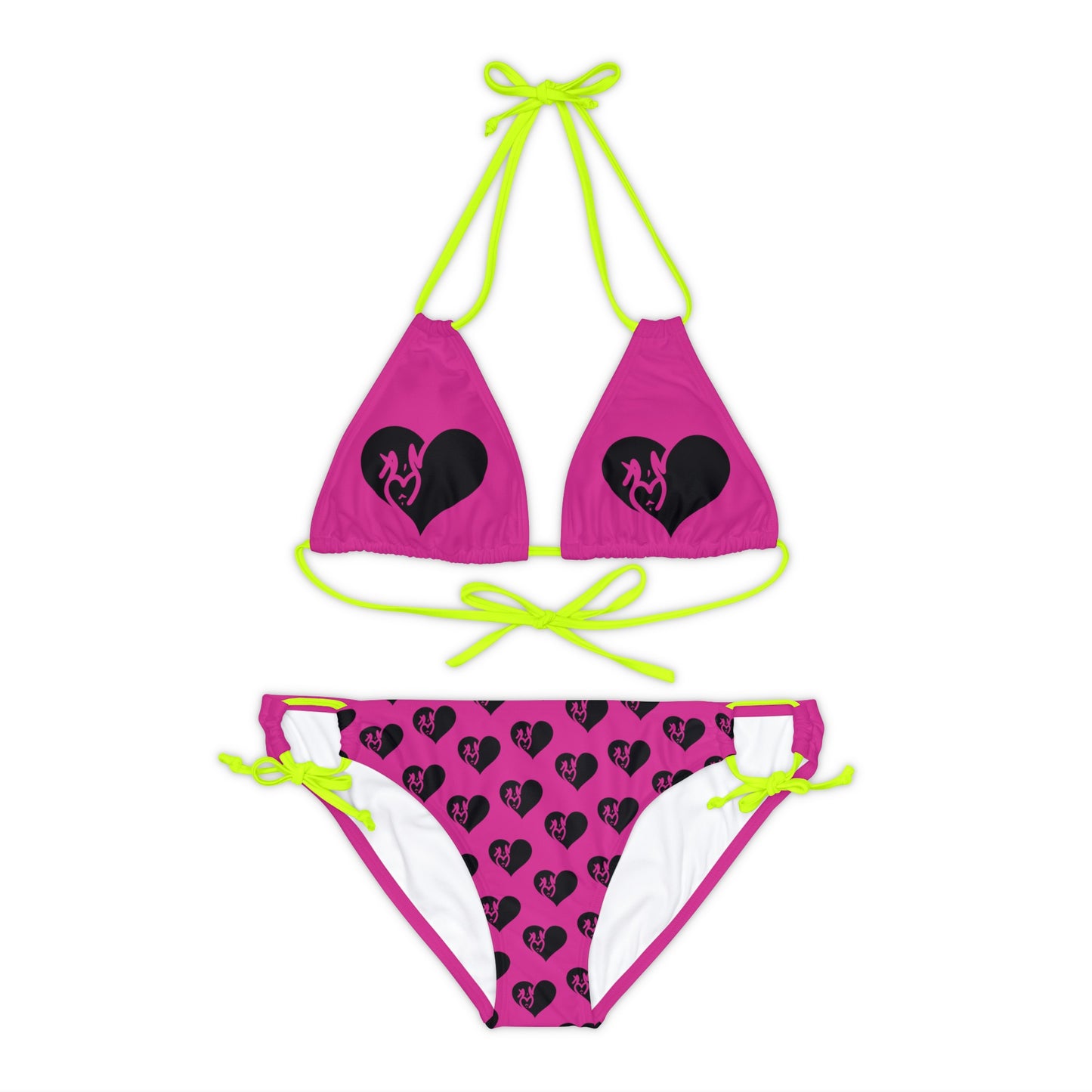 ABNDE Black On Pink Bikini Set