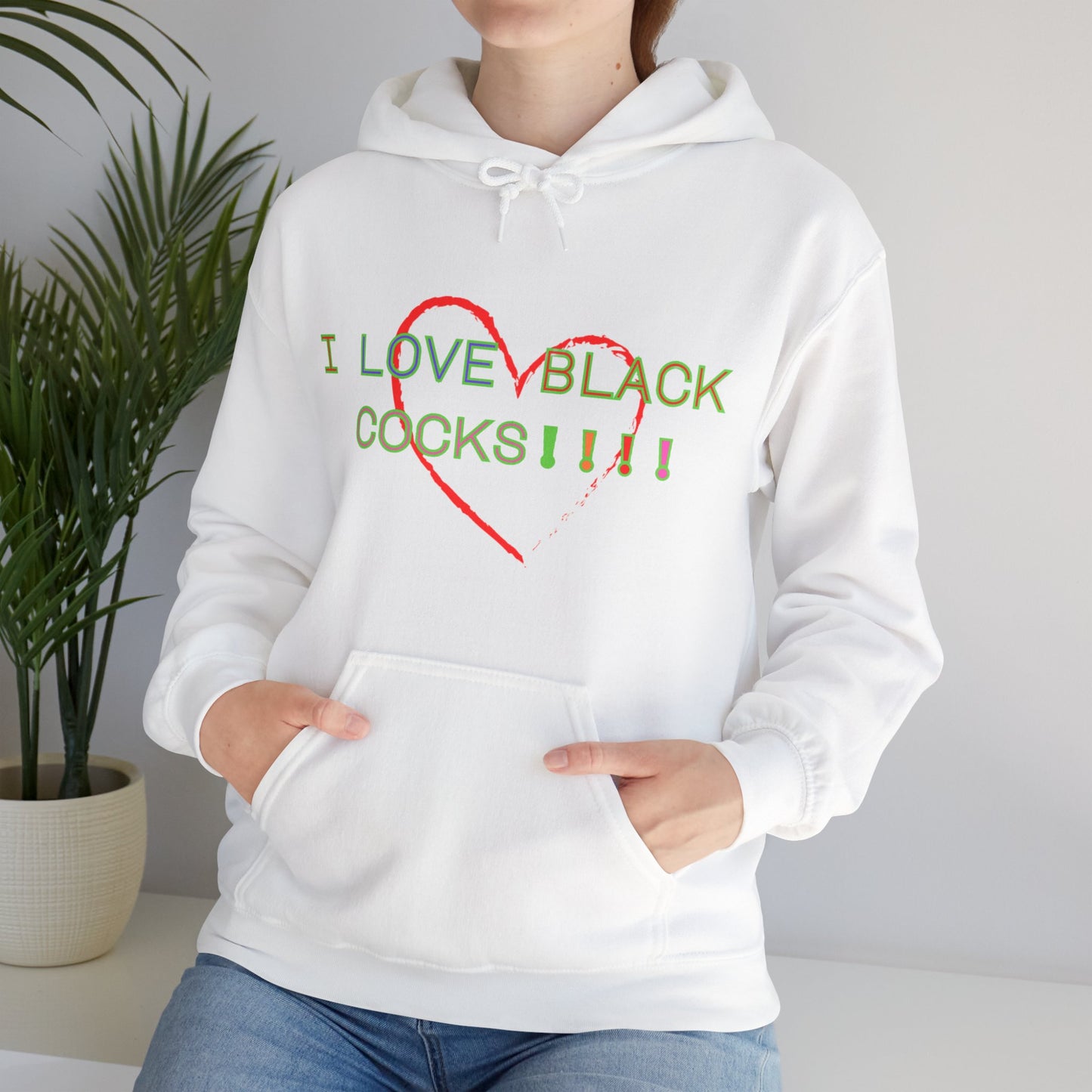 I Love Black Cock Unisex Hooded Sweatshirt