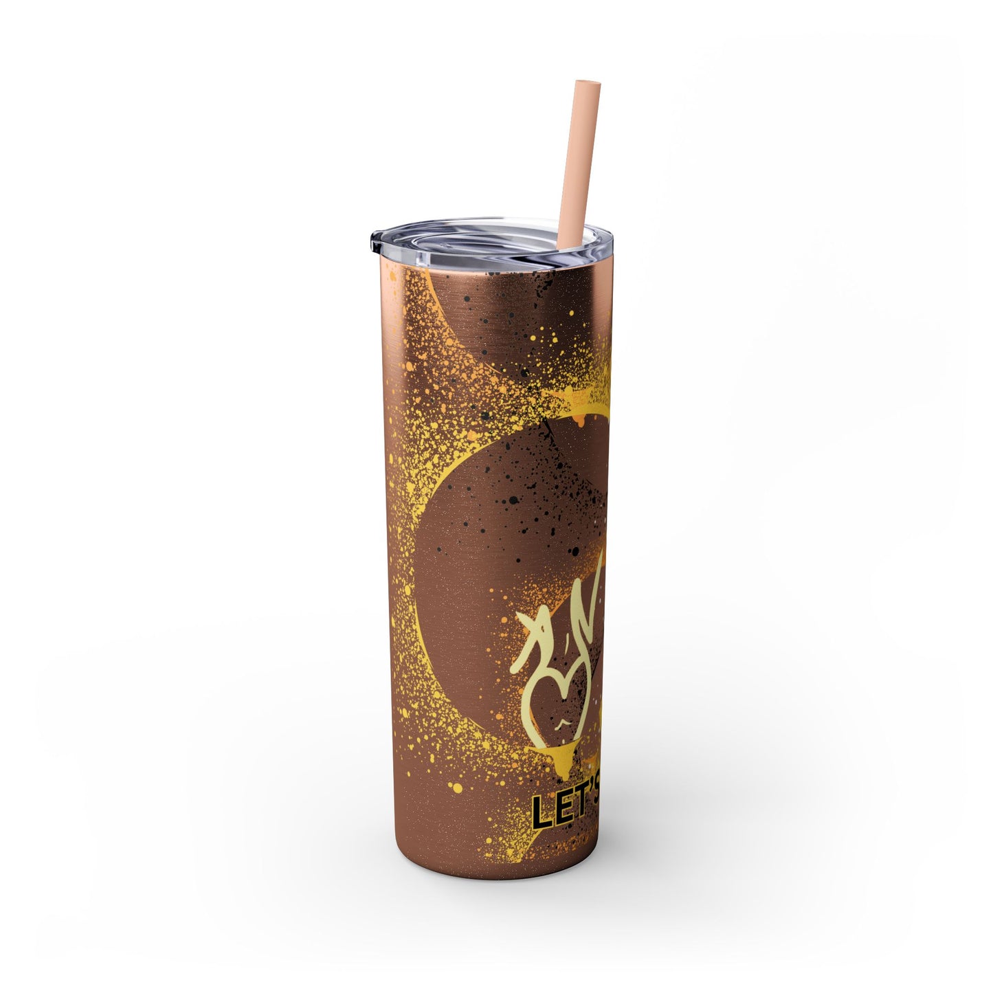 Let's Fuck Skinny Tumbler with Straw, 20oz